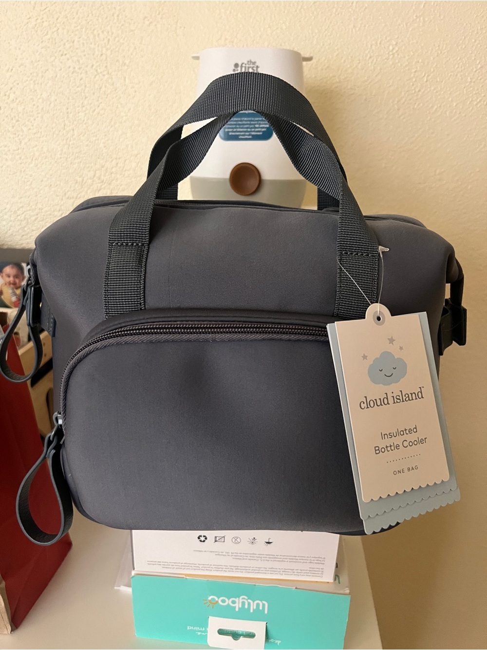 cloud island Gray Insulated Bottle Cooler Bag
